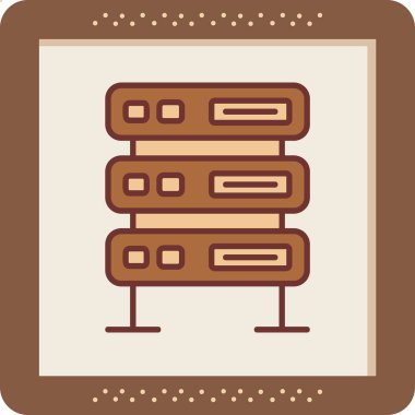 bilgisayar sunucu simgesi, vektör illüstrasyonu basit tasarım