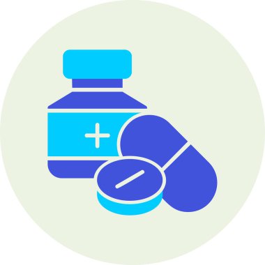 ilaç hapları simgesi, basit vektör illüstrasyonu 