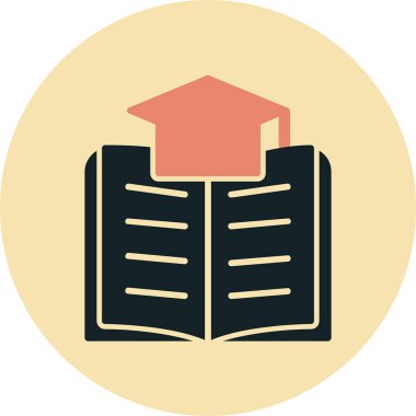 Kitap sembollü ikon çalış. Eğitim. Vektör illüstrasyonu