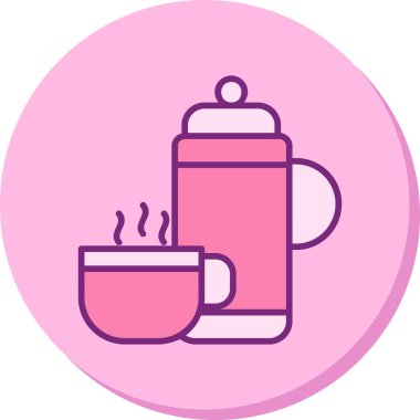 Kap ikonlu termos. Web basit illüstrasyonu