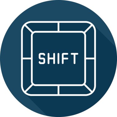 Vardiya düğmesi. Web simgesi basit illüstrasyon 