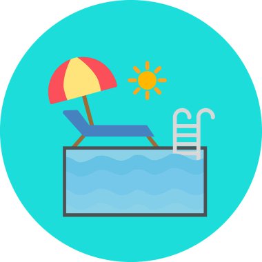 yüzme havuzu ikonu vektör illüstrasyonu