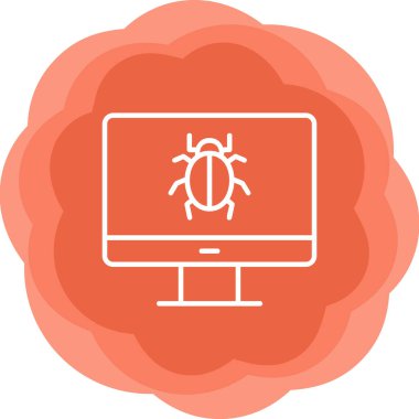 bilgisayar virüsü simgesi, vektör illüstrasyonu basit tasarım