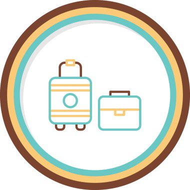 Bagaj web simgesi, vektör çizim 