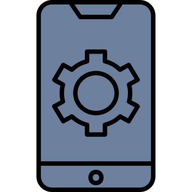 Mobil Ayarlar web simgesi, vektör illüstrasyonu 