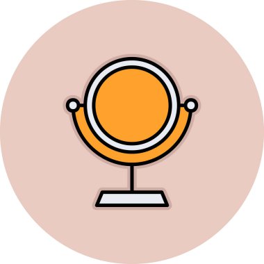 Makyaj aynası simgesi, vektör illüstrasyonu 