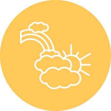 Bulutlu gökkuşağı. Web simgesi basit illüstrasyon