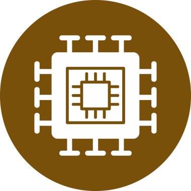 İşlemci. Web simgesi basit tasarım 
