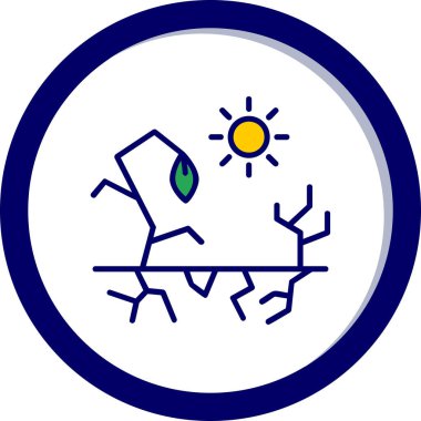 Kuraklık web simgesi, vektör illüstrasyonu, beyaz arkaplanda izole edilmiş küresel ısınma işareti 