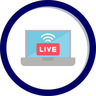 canlı yayın simgesi, vektör illüstrasyonu basit tasarım