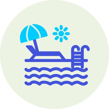 yüzme havuzu ikonu vektör illüstrasyonu