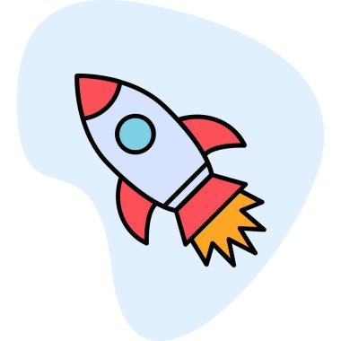 İzole edilmiş arkaplanda roket ağ simgesi