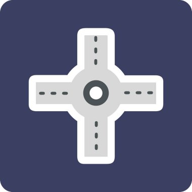 Crossroad simgesi, vektör illüstrasyonu basit tasarım