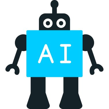 Ai Robot Web simgesi, vektör illüstrasyonu 