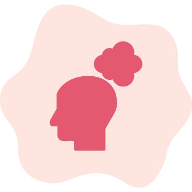 Düşünen baş simgesi, vektör çizimi basit tasarım