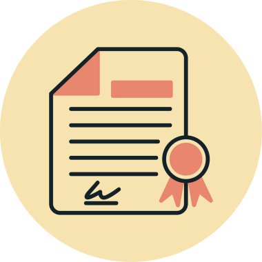 Diploma simgesi, vektör illüstrasyonu basit tasarım