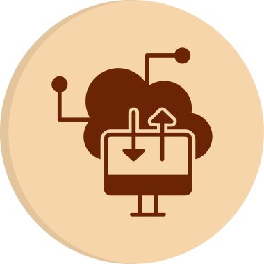 bulut hesaplama web simgesi vektör illüstrasyonu 