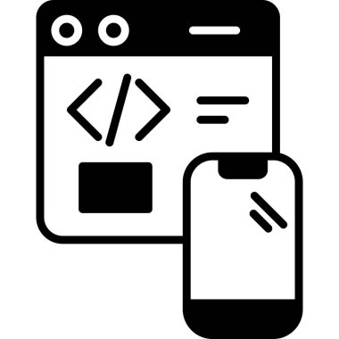 Tepkili web tasarım simgesi, vektör illüstrasyonu basit tasarım