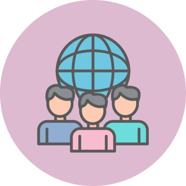 Uluslararası ilişkiler simgesi, vektör illüstrasyonu basit tasarım