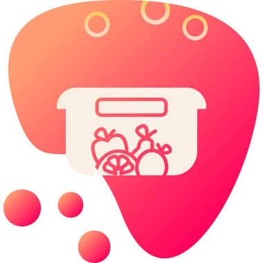 Gıda kabı simgesi, vektör illüstrasyonu basit tasarım