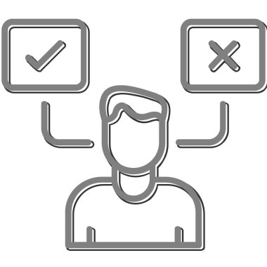 Karar İşaretleyici simgesi, vektör illüstrasyonu  