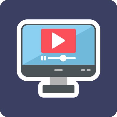 video oynatıcı simgesi, vektör illüstrasyonu basit tasarım