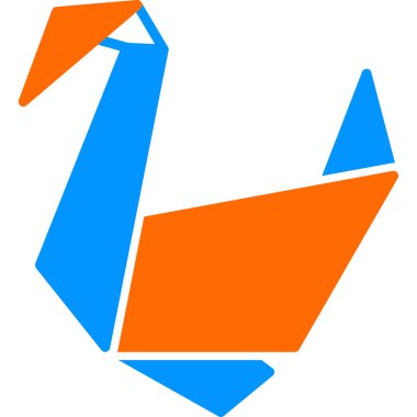 Kağıttan kuğu. Web simgesi basit illüstrasyon