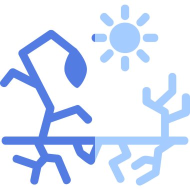 Kuraklık web simgesi, vektör illüstrasyonu, beyaz arkaplanda izole edilmiş küresel ısınma işareti 