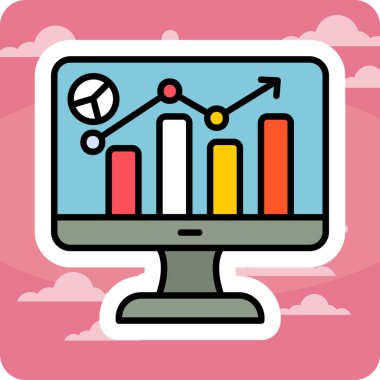 Analytics icon, vector illustration simple design