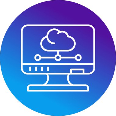 bulut hesaplama web simgesi vektör illüstrasyonu 