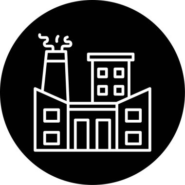 Fabrika. Web simgesi basit illüstrasyon                    