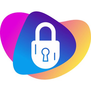 kilit düz simge vektör çizim