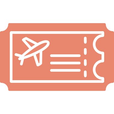 Uçak Bilet simge vektör çizim