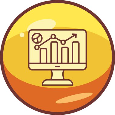 Analytics icon, vector illustration simple design