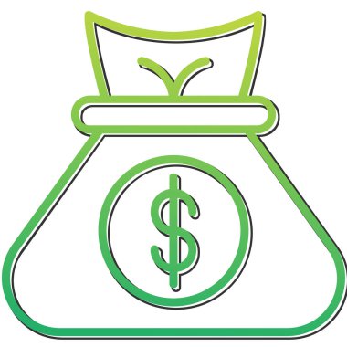 para çantası simgesi, vektör illüstrasyonu basit tasarım