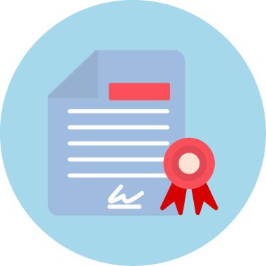 Diploma simgesi, vektör illüstrasyonu basit tasarım