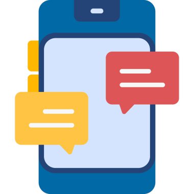 Sohbet baloncukları simgesi, vektör illüstrasyonu basit tasarım