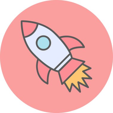 İzole edilmiş arkaplanda roket ağ simgesi