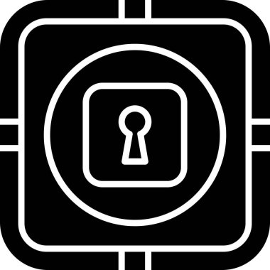 kilit düz simge vektör çizim