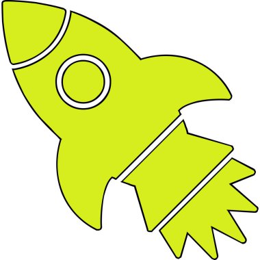 İzole edilmiş arkaplanda roket ağ simgesi