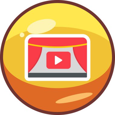 Sinema, video oynatıcı ikon vektör illüstrasyonu