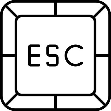 Kaçış simgesi, ESC web düğmesi, vektör illüstrasyonu 