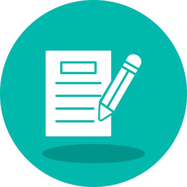 kalem ile doküman. Web simgesi basit illüstrasyon