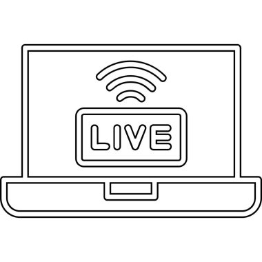 canlı yayın simgesi, vektör illüstrasyonu basit tasarım