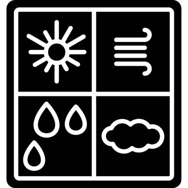 Meteoroloji ikonu ana hatları. vektör illüstrasyonu 