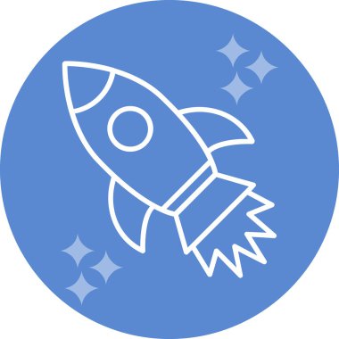 İzole edilmiş arkaplanda roket ağ simgesi