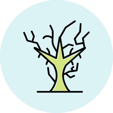 Kuru Ağaç ikonu, vektör illüstrasyonu