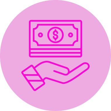 Gelir. Web simgesi vektör illüstrasyonu