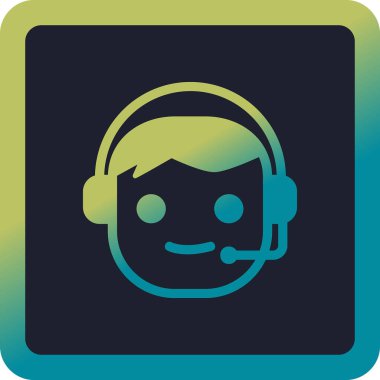 Çağrı Merkezi, operatör simgesi vektör çizimi