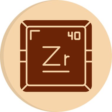 Zirkonyum modern simgesinin vektör çizimi                      